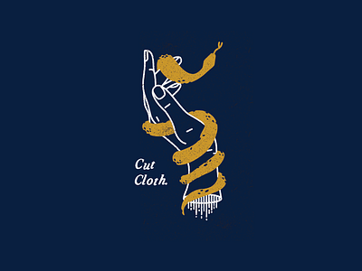 Cut Cloth blue hand illustration line art navy snake