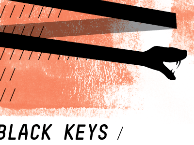 Three Layer Print orange screen print snakes the black keys