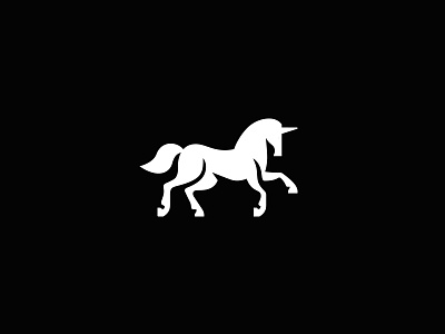 Unicorn black fprm horse konina logo logotype magic unicorn white