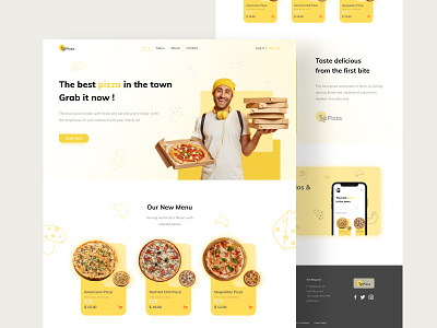 LaPizza - Landing Page cleanui design exploration food interaction design interface landingpage pizza ui uidesign uiux uiuxdesign ux webdesign yellow