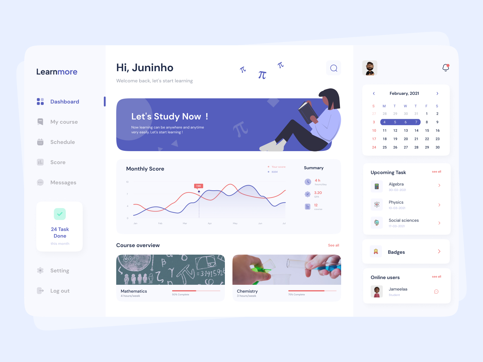 Learnmore - Dashboard by Abdhy Samoedra on Dribbble