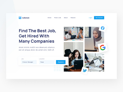 Job Finder Hero 2 cleanui corporate design exploration finance landingpage layoutdesign minimalism ui uidesign uiux ux uxdesign website