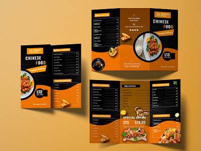 Restaurant Tri-Folded Brochure by Sarmin Akter Rina on Dribbble