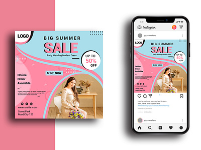 Summer sale banner ads banner banners coupon department store design discount instagram marketing modern online shop promote promotion shop shopping store summer summer sale summer shopping woman