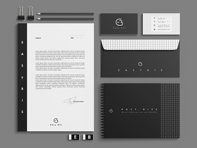 Brand Identity Design for Easy Business black and white brand brand design branding design digital art identity identity branding identity design logo logo design logodesign mark mockup mockup design mockups pattern pattern design