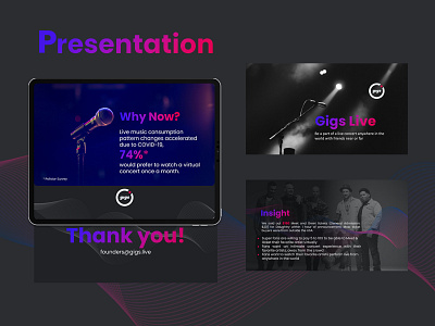 Presentation Design for Gigs Live branding concert design digital digital art icon identity branding live live music mockup music music art powerpoint powerpoint design powerpoint presentation presentation presentation design typography vector