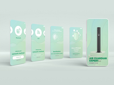 Application Design for Forest Cure air freshener app app design app ui branding covid 19 covid19 design digital digital art fresh green icon design identity branding illustraion mockup mockup design typography ui ux