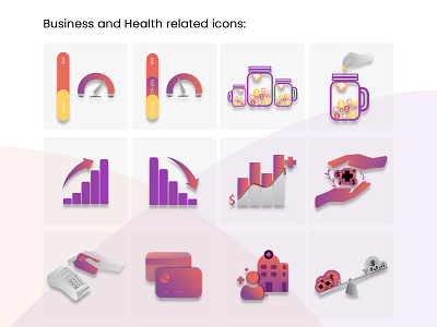 Icon Design for Business and Health related icons