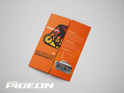 Brochure Design for Flying Pigeon 2d 2d art 3fold advertisement bicycle bold branding brochure brochure design design digital digital art graphic design identity branding illustration