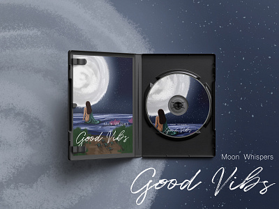 Music Album Cover Design for Moon Whispers 2d 2d art album cover cover design design digital digital art digital painting graphic design identity branding illustration music music album vector