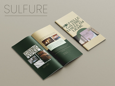 Brochure Design for SULFURE art brand branding brochure brochure design colors design digital digital art french graphic design green identity branding minimal modern