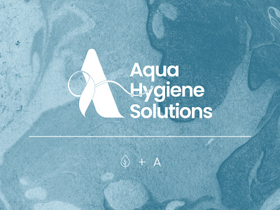 Logo Design for Aqua Hygiene Solutions 2d 2d art blue brand branding covid 19 design digital digital art graphic design health healthcare identity branding illustration lettermark logo logo design minimal modern vector