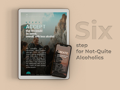 Ebook Design for Six step for Not-Quite Alcoholics 2d 2d art article brand branding design digital digital art digital ebook ebook ebook design graphic design health healthy identity branding illustration life minimal modern