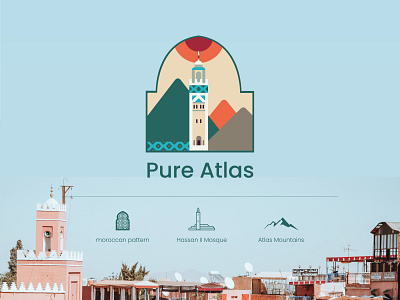 Logo Design for Pure Atlas 2d 2d art brand branding colorful culture design digital digital art graphic design identity branding illustration logo modern morocco organic traditional vector