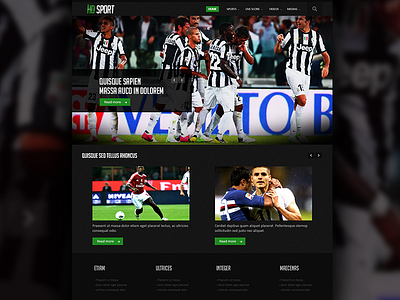 Web design for a sport blog