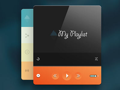 Widget My playlist clean ipad music player ui ux vector webdesign