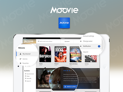 Moovie app app apple clean dashboard ipad player ui user experience ux video white