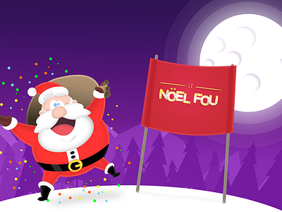 Happy Christmas ! christmas father moon night photoshop purple santa