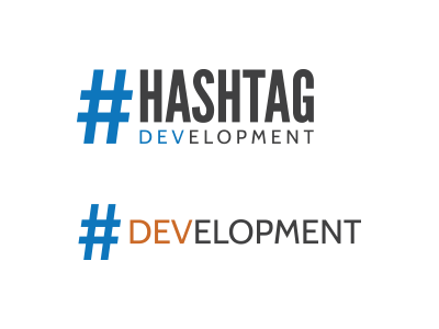 Hashtag Development Identity blue identity orange