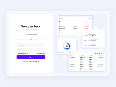 Log in page | Web | CRM | Heyro HRMS platform color crm dashboard design figma hr hrms inspiration interface layout log in platform sign in startup typography ui uiux ux web website