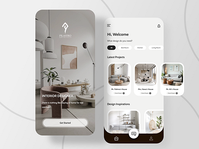 Interior Designer Mobile App Design - Pilastro Architect app design architechture architect architecture design interior interior architecture interior design living room minimalist mobile app mobile app design mobile ui modern ui design uiux ux design