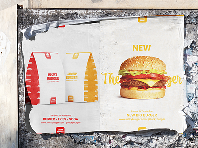 Lucky Burger | Modern, Bold Burger Brand Identity Poster Design