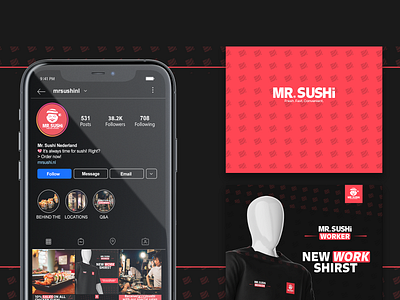 Mr. Sushi Social Media Post Redesign branding design flat graphic design icon illustration illustrator logo social media ui