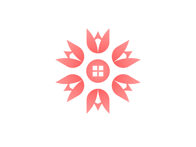 home flower logo design icon logo minimal vector