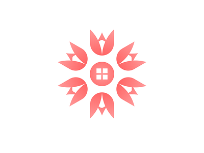 home flower logo