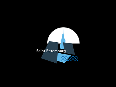 Saint Petersburg 2d city illustration landscape location minimal petersburg russia saint saint petersburg