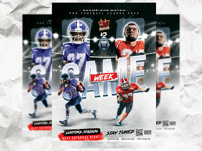 Football Flyer Template rugby flyer
