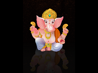 Lord Ganesha art darkmode design detailedart dribbble ganesha graphic design hindugod illustration image lord shot theme vector wallpaper