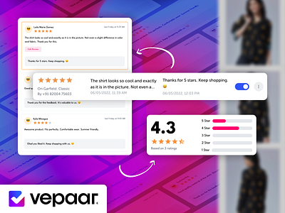 Vepaar - Rating & Reviews 7span admin application branding crm design dribbble gradient nocodeplatform onlinestore rating review shot store ui ux vepaar webapp