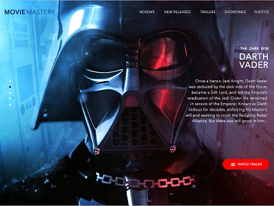 Dark Side daily ui dark side darth vader flat force landing page movie review star wars ui ux