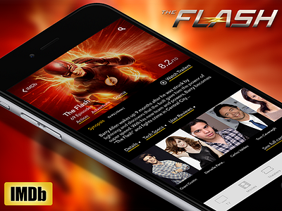 IMDb App iDEA actors clean design flash imdb layout mobile movie superhero ui