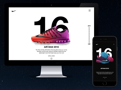 Nike Air Max Anniversary athlete branding clean design homepage landing page mobile nike responsive typography ui website