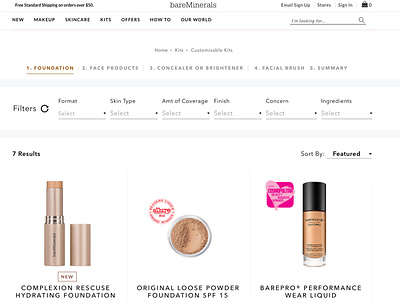 Desktop BareMinerals UX Solution