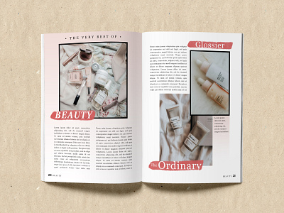 Editorial Layout - Beauty Magazine beauty editorial editorial design editorial layout graphic design layoutdesign magazine