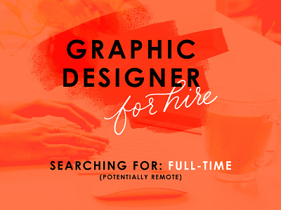 Seeking: Full Time Graphic Designer Position! advertising book cover design branding digital design digital illustration for hire full time full time job graphic design graphic designer job jobs jobsearch layout lettering photo manipulation social media