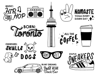 All about me! drawing hand lettering icons illustration lettering type