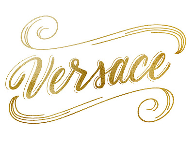 Versace Lettering 100 day project casual script digital gold hand lettering lettering metallic script typography