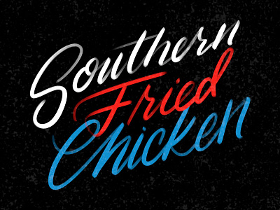 Southern Fried Chicken calligraphy chicken digital calligraphy editorial food hand lettering illustration lettering photoshop southern type
