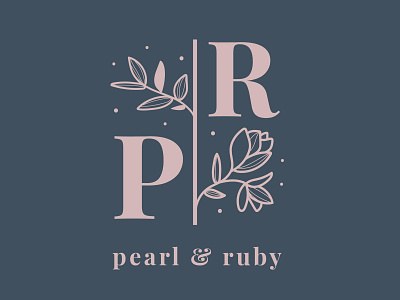 Pearl & Ruby logo branding design feminine floral identity logo logodesign vector