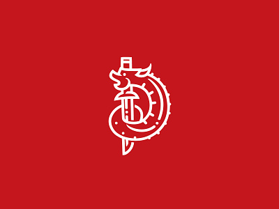 Letter D Dragon Logo