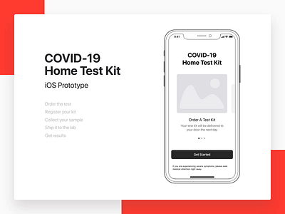 COVID-19 Home Test Kit Prototype animation app design confirmation corona coronavirus covid 19 covid19 figma health healthcare ios app medical mobile product prototype telehealth test kit testing user flow ux