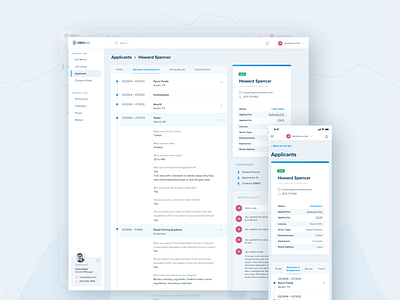 Applicant Information app applicants ats dashboard design hiring job board job listings mobile mobile ui mobile ux typography ui ux web web app website