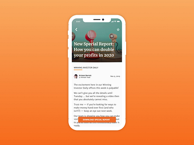 Download Special Reports app design download flat ios iphone iphone x minimal mobile ui ux