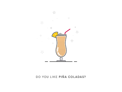 Do You Like Piña Coladas? cocktail drink illustration line art piña colada