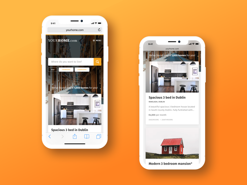 "YourHome.com" Apartment Finder home apartment filters iphone x iphone ios ui website mobile search list flat