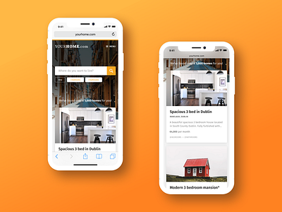 "YourHome.com" Apartment Finder apartment filters flat home ios iphone iphone x list mobile search ui website